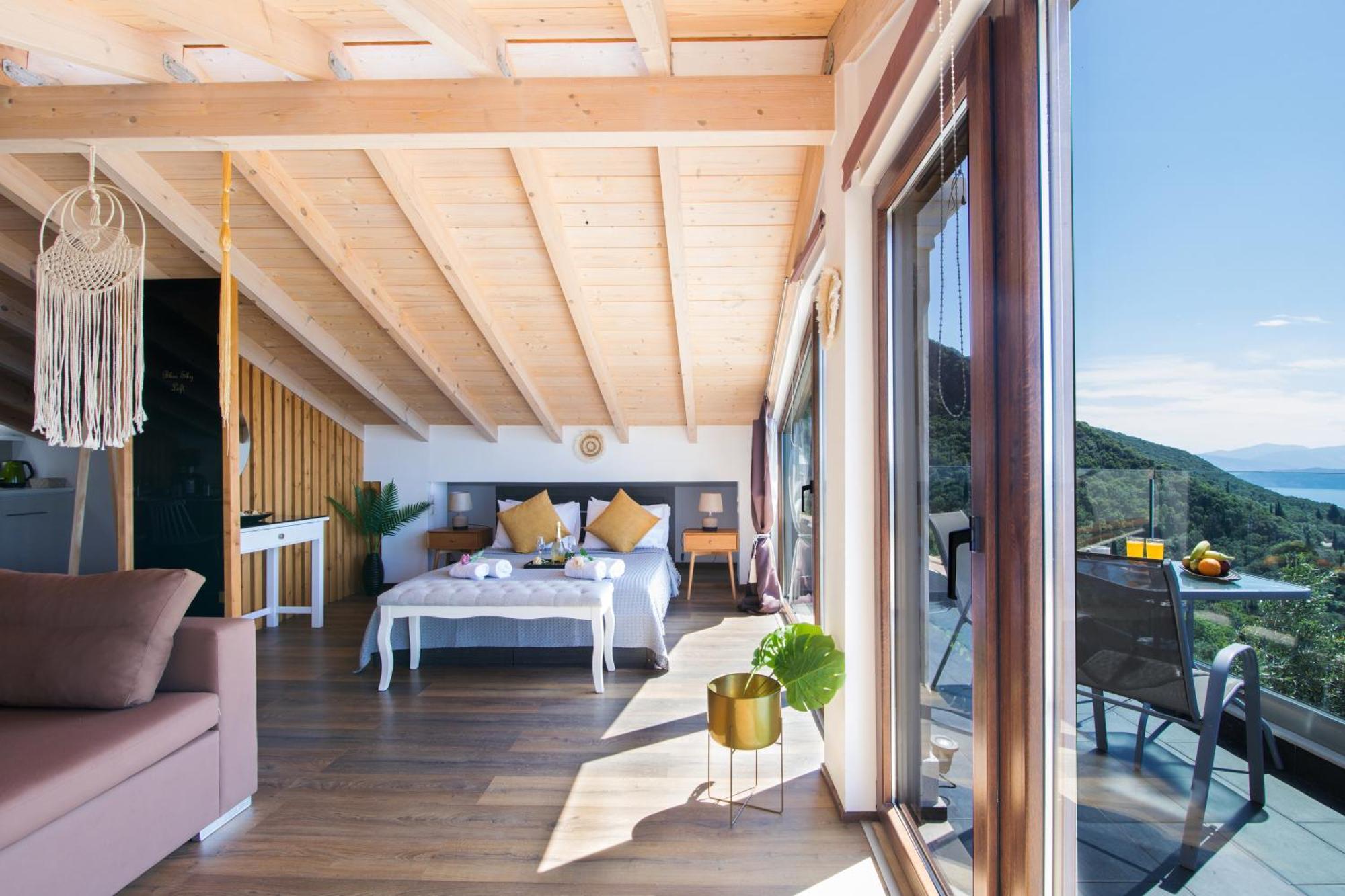 شقة Blue Sky Loft By Corfuescapes Spartylas المظهر الخارجي الصورة